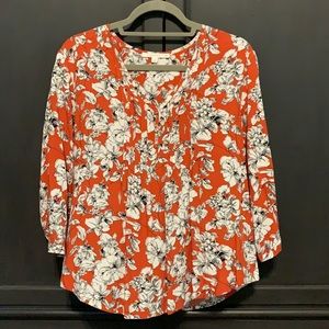 Fun2Fun MP Pleated Front 3/4 Length Sleeve Blouse